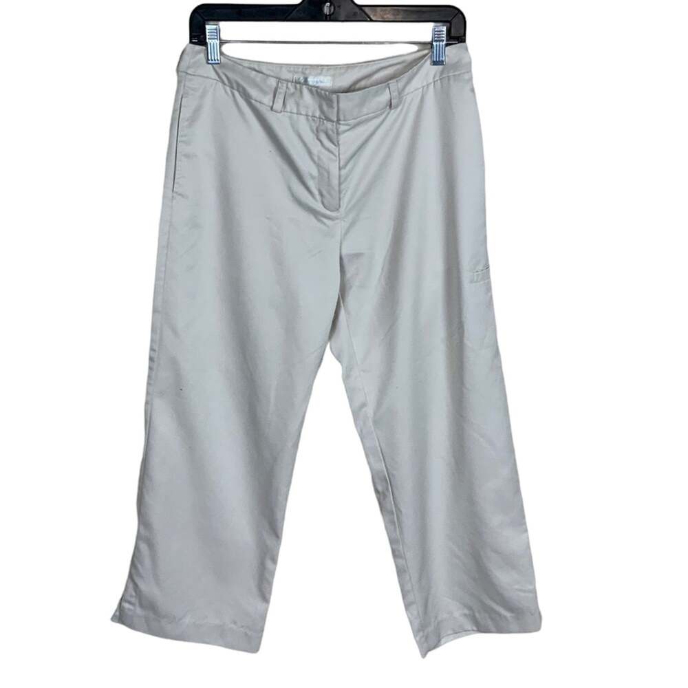 Lady Hagen Relaxed Leg Capri Pant Light Khaki Size 8